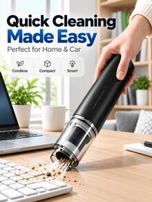 Portable Wireless Handheld 2-In-1 Vacuum Cleaner & Blower, Compact Car & Home Vacuum Cleaner With Metal Mesh Filter + 1 Washable Reusable Replacement Filter, Suitable For Car, Keyboard And Various Indoor Uses - Wireless - View 7