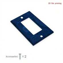 1pc 2D Flat Printed Blue Circular Pattern Switch Panel, Suitable For Home Bedroom Living Room Decorative Wall Art, Adds Artistic Flair To Your Home, 2D Flat Design - A - View 7