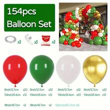 Christmas Balloon Garland Arch Kit With Red, Gold, Green Balloons, Suitable For Holiday, Christmas Eve, Christmas Party Background Decoration, Photo Props - View 7