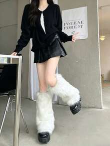 Women's Plush Leg Warmers, Soft And Comfortable Winter Long Boot Cuff Wrist Warmers - Multicolor - View 11