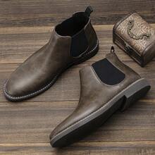 Men Chelsea Boots, Casual Retro Style Ankle Boots,Style With Jeans - Coffee Brown - View 1