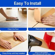 1pc 1.96x39.37in Self-Adhesive PVC Floor Trim Strip, Flat Divider Transition Strip, Wood Grain Design, Suitable For Composite Flooring Gaps And Doorway Transitions - A - View 7