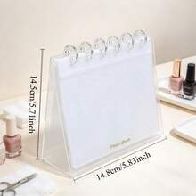1pc Transparent Nail Art Print Board Storage Book, Large Capacity Nail Sticker Card Holder, Multi-Page Nail Art Album Portfolio Box, Dust-Proof Nail Sample Storage Organizer, Nail Color Card Display Book - Multicolor - View 10