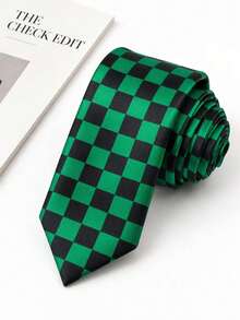 1pc Men Dual-Color Plaid Fashionable Handmade Tie, Suitable For Business, Formal Occasions And Daily Wear With Dress Shirt And SuitMen Necktie - Multicolor - View 17