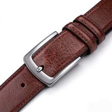 Men's Belt, Casual Business Buckle, Alloy Buckle, Suitable For Jeans, Pants, Work And Business Gift For Dad And Husband, Fashion Accessory | Exquisite Appearance | High-Quality Leather, Great Choice For Christmas, Halloween Gifts, Men's Multi-Functional Fashion Accessory - 4 Brown Styles - View 6