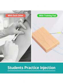 Medical Student Nurse Suture Pad, Simulated Blood Vessel Skin Silicone Module Simulated Human Surface Skin Module With Wounds, For Practicing Suturing - Not Easy To Separate, Tear Or Rip (With Non-Slip Base) - Set - View 8