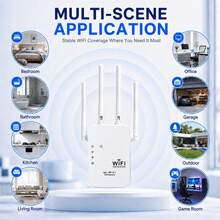 WiFi 訊號增強器 訊號擴展器，附乙太網路埠，Mesh WiFi 擴展器，穩定網路效能，家用行動通訊中繼放大器 - 美規A型插(110-127V) - 查看 5