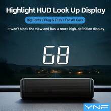 YNF GPS White Smart HUD Head-Up Display, GPS+Beidou Dual Mode, High-Definition Navigation, 10Hz High Refresh Rate, Type-C Plug And Play, KM/H Only - A - View 1
