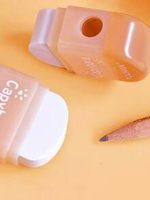 2pcs Capybara Cute Design Pencil Sharpener & Eraser 2-In-1 Student Stationery Prize For Kindergarten - Multicolor - View 2