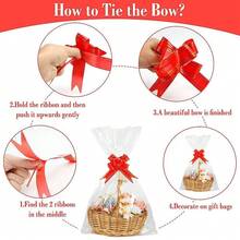 20pcs Large Glass Paper Gift Bags With Colorful Bows And Ruffles, Large Packaging Bags Suitable For Fruit Basket Packaging, Graduation Season, Outdoor Picnic, Birthday, Party Gift Bags - Transparent - View 3