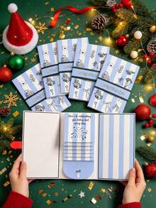 1/2pcs Pull-Out Waterfall Greeting Card Book, Interactive Message Card Set For Birthday Anniversary Holiday Wedding, Creative Handmade Keepsake For Special Occasions, Gift For Her Him, Memory Book Style - White - View 1