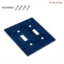 1pc 2D Flat Printed Blue Circular Pattern Switch Panel, Suitable For Home Bedroom Living Room Decorative Wall Art, Adds Artistic Flair To Your Home, 2D Flat Design - A - View 11