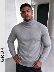 GRDR Autumn/Winter New Solid Color High Neck Pullover Thin Sweater, Suitable For Layering, Casual Versatile - Light Grey - View 2