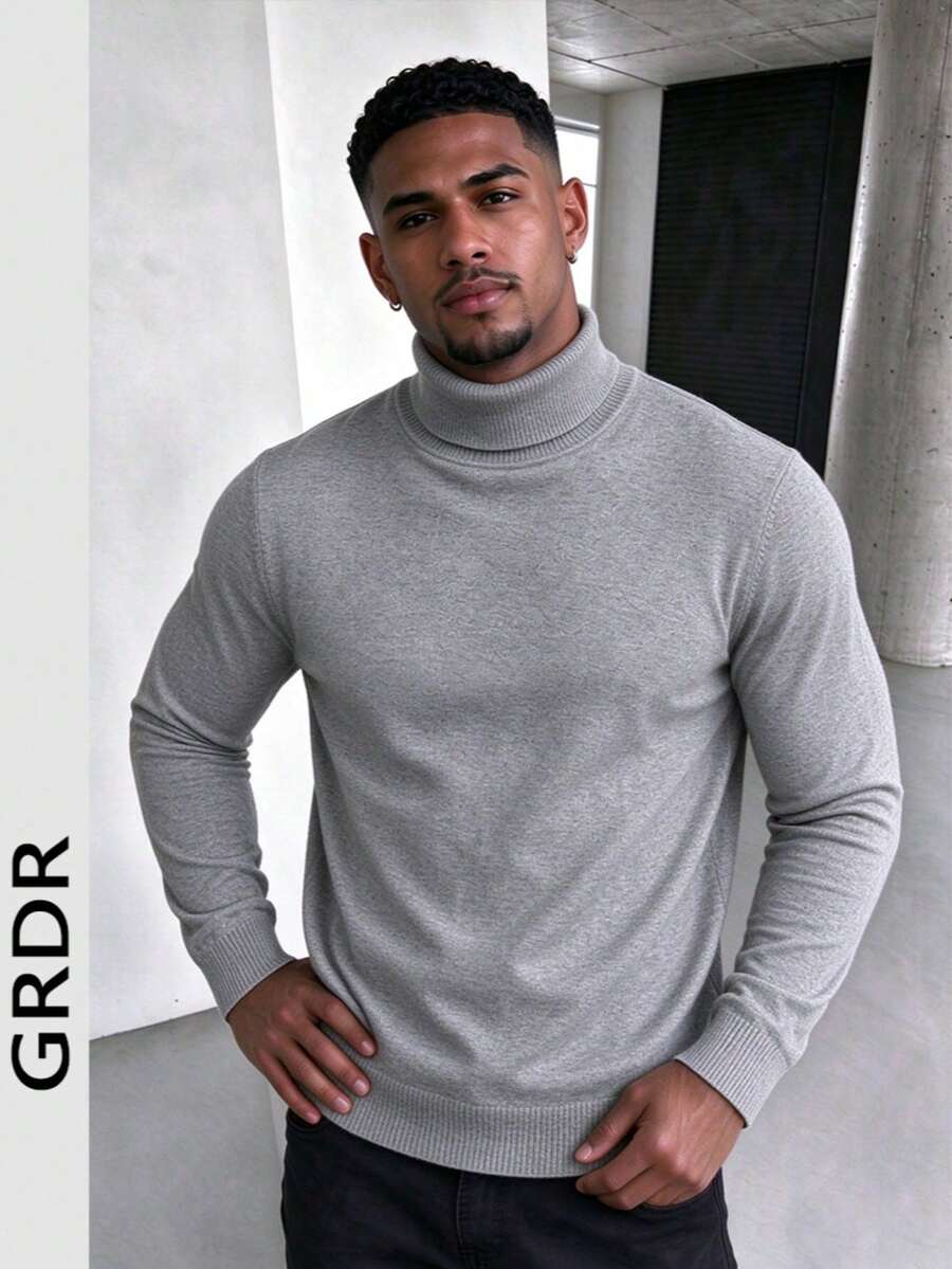 GRDR Autumn/Winter New Solid Color High Neck Pullover Thin Sweater, Suitable For Layering, Casual Versatile