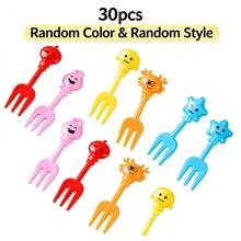 10/20/30Pcs Random Color & Random Style Cute Cartoon Dessert Fruit Forks, Lovely Table Decor Forks, Perfect For Halloween, Christmas, Parties And Gatherings - Multicolor - View 13