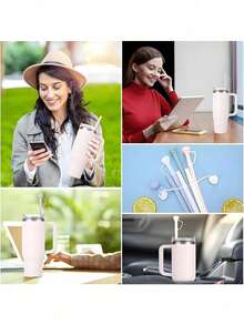 1pc/3pcs Extended Straw Lid For 30oz And 40oz Cups, 10mm Straw Top Cover, Reusable Straw Sleeve, Dust-Proof Straw Cap, Minimalist Straw Tip Cover, Cup Accessories - Multicolor - View 6