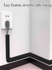 A Roll Of Self-Adhesive Floor Cable Protector, Designed To Manage Power Cords, With A White Base Cover To Prevent Cables From Tangling On Floors, Walls, And Desks - Specifications - View 4