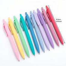 10-15pcs Morandi Candy Color Retractable Ballpoint Pens, Black Ink, 1.0mm Tip, Random Colors, For Journaling, Office, Daily Study, Aesthetic And Smooth Writing Stationery - Multicolor - View 8