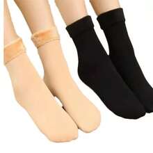 5 Pairs Plush Lined Snow Socks - Thick And Warm Winter Floor Socks - Multicolor - View 5