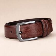 Men's Belt, Casual Business Buckle, Alloy Buckle, Suitable For Jeans, Pants, Work And Business Gift For Dad And Husband, Fashion Accessory | Exquisite Appearance | High-Quality Leather, Great Choice For Christmas, Halloween Gifts, Men's Multi-Functional Fashion Accessory - 4 Brown Styles - View 2