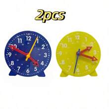 1/2/3/5pcs. Learning Clock - Blue, Pink, Yellow Clock Model Set, With Three-Hand Connection, For Time Recognition, Educational Tool For Hours, Minutes, Seconds Recognition, Colorful Clock Teaching Aid. Back To School. School Season. Teaching Tool (Hand Colors Are Random) - Multicolor - View 13