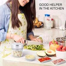 250ml Mini Rechargeable Garlic Chopper & Grinder, Durable, Sturdy And Reliable, Perfect For Mashing Garlic, Chili, Onion, Minced Meat, Nuts And More! - Multicolor - View 9