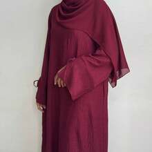 1pc Solid Color Muslim Prayer Set, Hooded Long Robe Abaya Casual ...