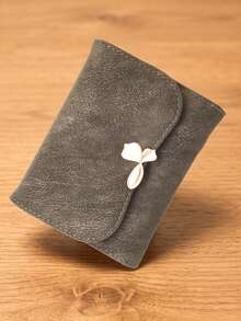 Women's Short Wallet, Vintage PU Material, 3D Metal Bow Clasp, Multi-Card Slots, Large Capacity Wallet Card Holder, Minimalist Elegant Clutch, Perfect Gift For Christmas - Multicolor - View 12