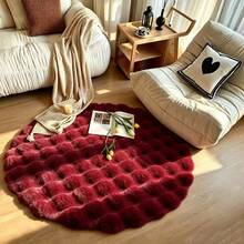 Faux Rabbit Fur Shaggy Fluffy Round Carpet Mat, Soft And Comfortable Plush Cream-Colored Rug, Suitable For Living Room, Bedroom And Other Decor Areas Gifts Birthday Graduation - Multicolor - View 45