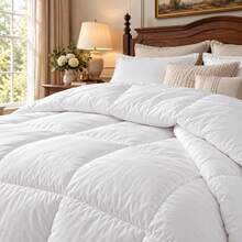 White Polyester Fiber Quilted Comforter, Soft Bedding Duvet Insert, Available In 150x200cm, 200x220cm And 240x220cm Sizes, Comfortable Bedspread - White - View 6
