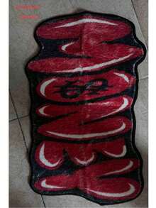1pc Red Dollar Cool Alien Faux Cashmere Rug, Thickened Carpet, Thick Rug, Plush Carpet, Autumn/Winter Rug, Thickened Carpet, Decorative Rug, Bedroom Decor, Small Rug, Carpet, Home Decor, Living Room Rug - Multicolor - View 4