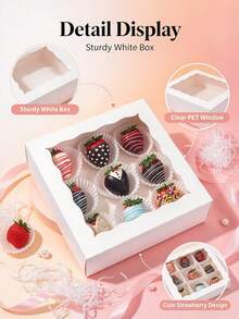 12Pcs Clear Window Gift Boxes,Multi-Color Wavy Edge Transparent Window Flip-Top Paper Boxes,Foldable Flip-Top Design,Visual Display Packaging Boxes In For Handmade Crafts,Small Items Storage,Gift Packaging, Party Favors & Christmas Gift Wrapping - Multicolor - View 6