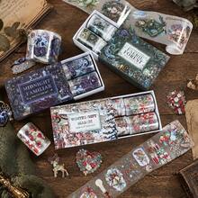 4Pcs/Set Magical Forest Fairy PET Washi Tape Vintage Fantasy Pre-Cut Decorations Transparent Masking Tape For Stickers Scrapbooking Journal Diary Decoration Collage Material Journaling Supplies - 4 Pieces/set - View 2