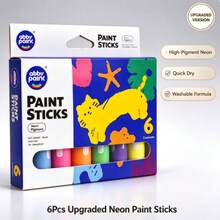 TBC Best Craft Pigment Sticks, 12 Classic Colors, Washable, Water-Based Pigment Sticks For Children And Students - Multicolor - View 12