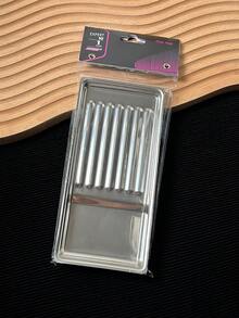 1PC Stainless Steel Thickened Nail Art Disinfection Tray With Slot Storage Display Dish - Silver - View 3