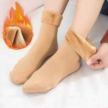 5 Pairs Plush Lined Snow Socks - Thick And Warm Winter Floor Socks - Multicolor - View 3