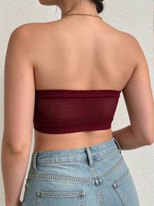 Áo cúp ngực thoải mái size lớn, áo cúp ngực nhún xếp ly cài nút trước, áo cúp ngực ôm dáng màu đỏ rượu vang, phong cách cơ bản nâng cấp - Màu Đỏ Sâu - Xem 4
