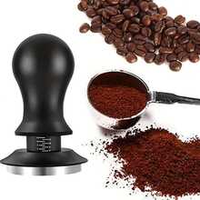 51/53.3/58mm Espresso Tamper And Full Coffee Set, Adjustable Depth Espresso Tamper, Includes WDT Tool, Magnetic Dosing Funnel, Puck Screen, Cleaning Brush And Tamper Stand, Ideal Coffee Accessories Set - Black - View 3