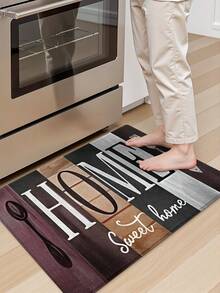 1pc Long Runner Rug, Kitchen Mat, Vintage Farmhouse Style Long Floor Mat, Door Mat, Suitable For Bathroom, Kitchen, Bedroom, Living Room, Machine Washable, Easy To Clean, Entryway Mat, Non-Slip Rug, Bedroom Autumn Home Decor, Winter Christmas Style - Multicolor - View 5