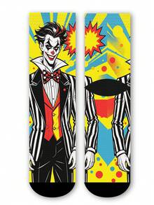 Cool 360° Printed Men's Socks - Streetwear Socks,Retro Pop Comic Graphic,Colorful,Funny Socks, Fit Daily, Holiday & Party Occasions,Father's Gift - Yellow - View 5