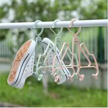 1pc Multifunctional Hanging Shoe Drying Rack, Creative Plastic Windproof Shoe Hanger For Drying Slippers, Sneakers And Footwear, Space-Saving Organizer For Balcony, Laundry Room And Home - Multicolor - View 6