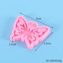 1pc 3D Hollow Butterfly Shaped Silicone Mold, Handmade Keychains, Hanging Decorations, Resin And Clay Products, Simple Demolding, Reusable Silicone Mold. - Pink - View 4