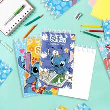 Disney 4pcs Cartoon Stitch Memo Pads, Lilo & Stitch Style, Suitable For School And Office Supplies, Multi-Functional Notebook Planner, Perfect Party Gift, Holiday Gift For Fans. - Multicolor - View 6