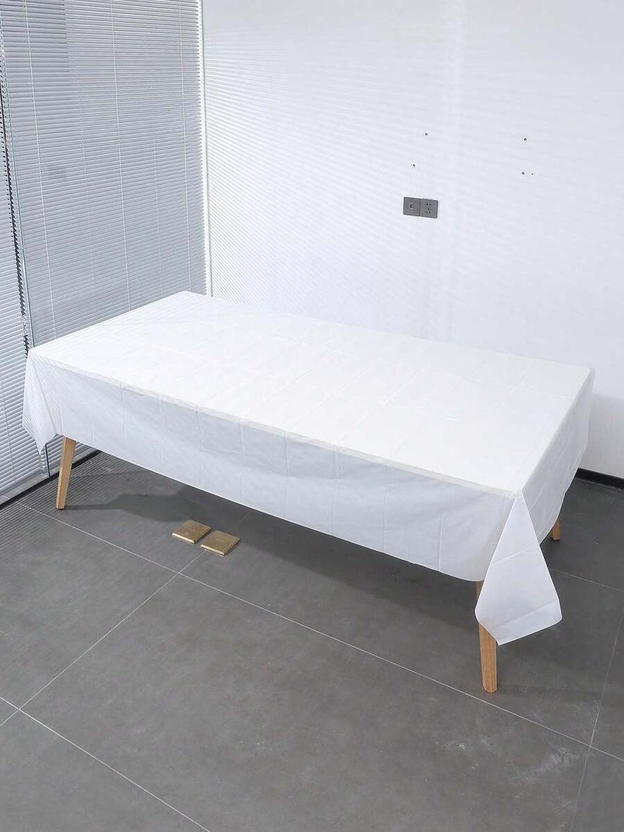 1/2pcs Disposable Party Tablecloth PE Plastic Cloth Birthday Dessert Table Solid Color Tablecloth 108inch Party Birthday Party Decoration Supplies - Multiple Styles - View 1