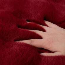 Soft Fluffy Rug Burgundy Area Round Rug,For Bedroom,Living Room,Study,Office,Plush Bedroom Rugs, Washable & Non-Slip,Cute Rug,Faux Fur Rug,Living Room Rug,Bedroom Rugs,Shaggy Rug,Bedside Rug,Decorative Rug,Bedroom Decor,Home Decor,Room Decorations - Burgundy - View 5