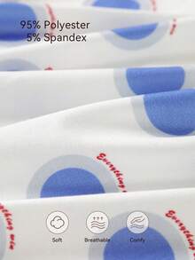 Gongdie 2 Pieces Women's Pajama Set,Fall Winter Soft Blue Polka Dot Print Loungewear With Pocket - White - View 6