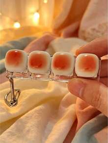 1pc Caramel Bread Keychain Stress Relief Toy, Mechanical Keyboard Switch Tester, Keychain, Desk Decor, Phone Charm, Creative Novelty Stress Relief Toy - Multicolor - View 18