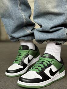 Nike Dunk SB Two-Layer Cowhide Pro "Classic Green" Low-Top Fashion Versatile Sneakers Unisex Black Green - Black Green - View 1