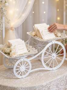 Kệ trưng bày hai tầng kiểu xe đẩy, phù hợp cho tiệc cưới và lưu trữ quà tặng; kệ trưng bày bàn tiệc cưới, khay phục vụ tiệc cưới, giá trang trí kỷ niệm, khay tiệc sinh nhật, trang trí tiệc trà chiều - Nhiều màu - Xem 10