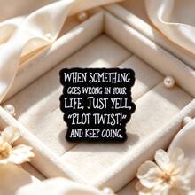Funny "Plot Twist" Quote Enamel Lapel Pin Inspirational Saying Brooch Badge, Zinc Alloy Pin For Jacket Backpack Hat, Positive Gift For Friends - Multicolor - View 3